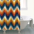 thumbnail image 4 of Orange Geometric Pattern Shower Curtain 84"x72" ,Bathroom Decorative Shower Curtains Set with 12 Hooks,Modern Waterproof Washable Shower Curtain, 4 of 6