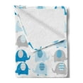 thumbnail image 2 of Cartoon Soft Flannel Fleece Throw Blanket, Lovable Elephants with Abstract Designs on Their Body Chevron Lines Dots Motifs, Cozy Plush for Indoor and Outdoor Use, 50" x 70", Grey Blue, by Ambesonne, 2 of 5