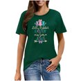 thumbnail image 1 of Mujeres Manga Corta de Verano Tops Pascua Impresa Cuello Redondo, Blusa de Moda Casual para la Primavera, 1 of 5