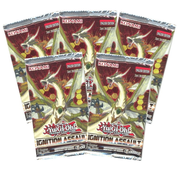 Yu Gi Oh Cards Ignition Assault Booster Packs 5 Pack Lot Walmart Com Walmart Com