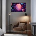 Canvas Wall Art abstract dark blue Bright glowing fluid balls under