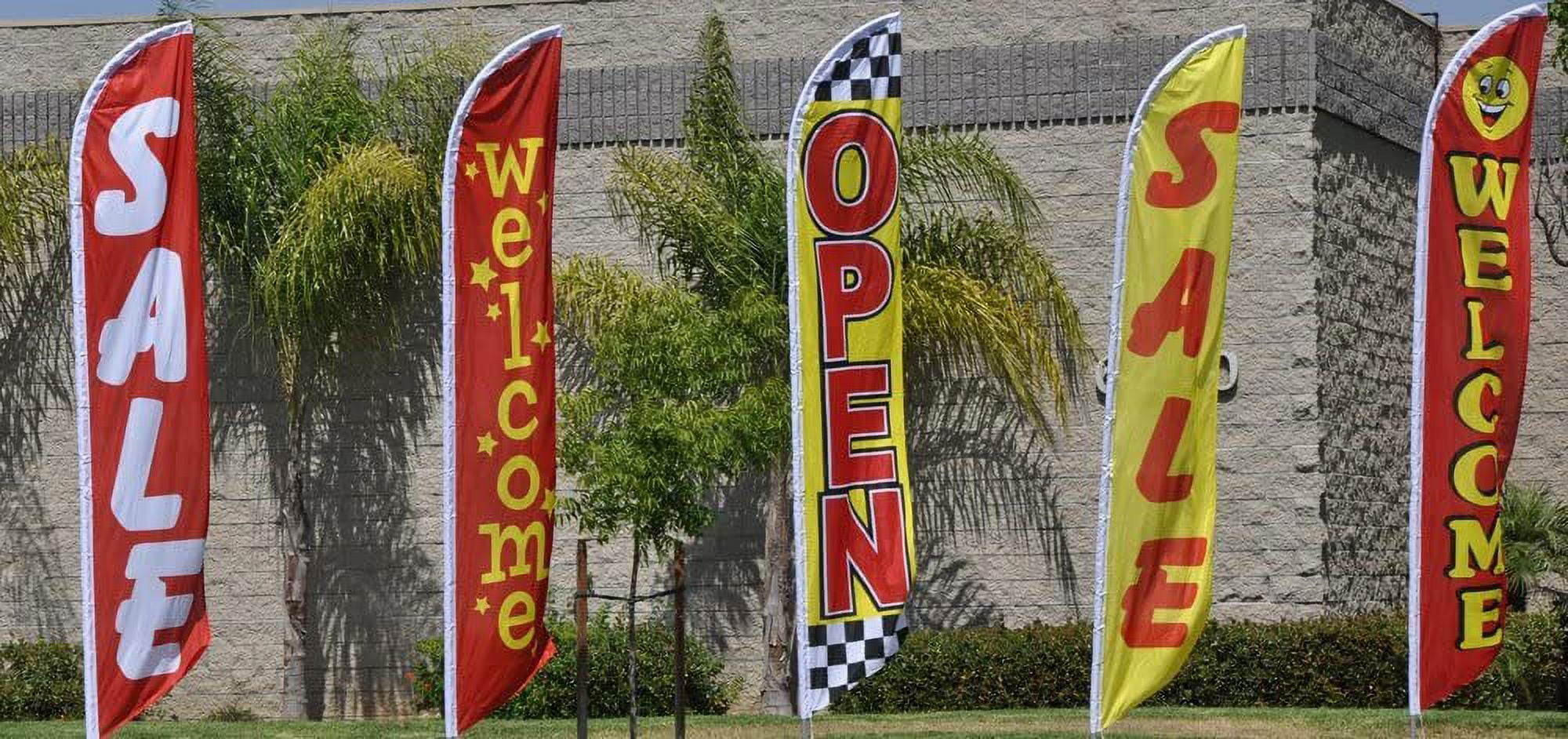 Blow Out Sale Advertising Feather Banner Swooper Flag Sign with Flag Pole Kit and Ground Stake