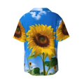 thumbnail image 6 of Daiia Blue Sky Sunflower Men's Linen Shirts Short Sleeve Casual Shirts Button Down Shirt for Men Beach Summer Wedding Shirt-Small, 6 of 6