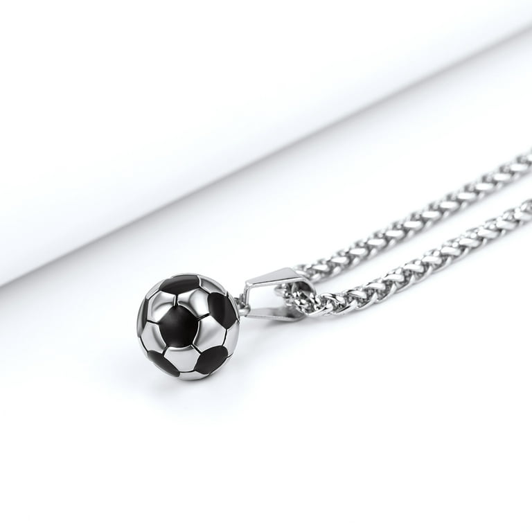 Football Necklace Stainless Steel Necklace Chain, Soccer Chain Necklace  Boys Necklace Football Gifts For Girls Pendant Necklace Silver Unisex  Jewelry