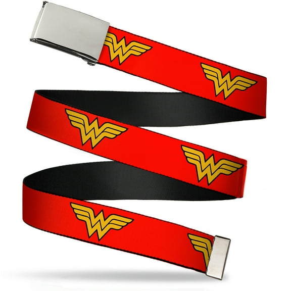 Adjustable Belt, Clamp Buckle, Cut-to-Fit, Wonder Woman Logo Red