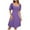 Purple, variant on Summer Beach Dresses for Womens 2025 Plus Size Fashion Casual Solid Color Neck Sleeve Dress