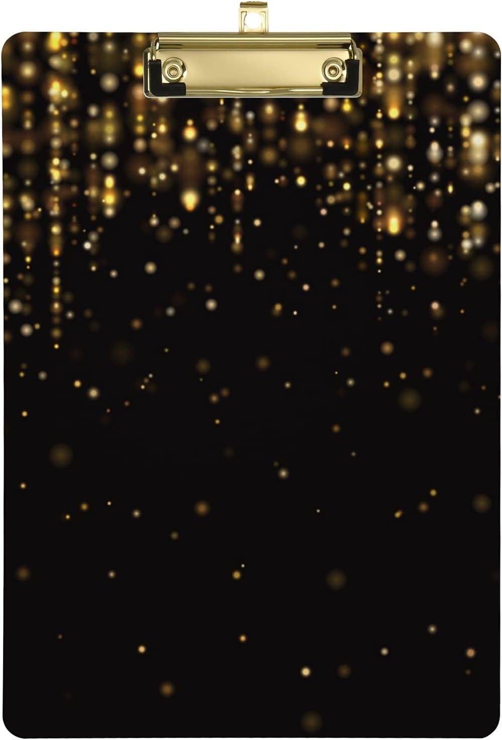 ZHANZZK Gold Glitter Lights Clipboard Hardboard Wood Nursing Clip Board