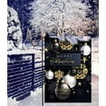 thumbnail image 3 of Merry Christmas Xmas Decoration Balls Golden Snowflake Stars Celebration Garden Yard Flag 12"x 18" Double Sided Polyester Welcome House Flag for Patio Lawn Outdoor Home Decor, 3 of 6
