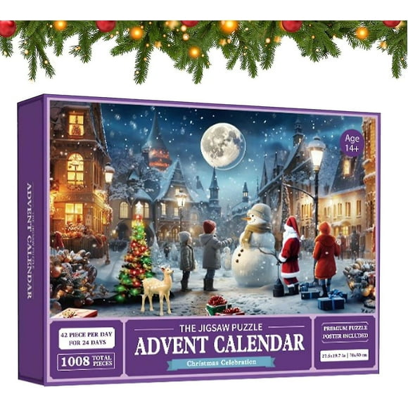 2023 Christmas Advent Calendar 1008 Pcs Jigsaw Puzzle Advent Calendar, Christmas Puzzle For Adults Kids