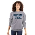 thumbnail image 3 of Christian Strong Religious Faith Unisex Plus Fleece Graphic Sweatshirt Brisco Brands 4X, 3 of 5