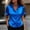 Blue, variant on Women's Workwear Satin Short Sleeve Shirt, Collared Button Down Blouse, Comfortable Flowy Top for Office Daily Wear and Remote Work, Blue S