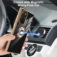 thumbnail image 5 of for Samsung Galaxy Note 20 Ultra 5G Case, Built-in 360° Rotation Ring Holder Magnetic Stand, Luxury Shiny Plating Edge Shockproof Electroplated Protective Cover (Black/Golden), 5 of 12