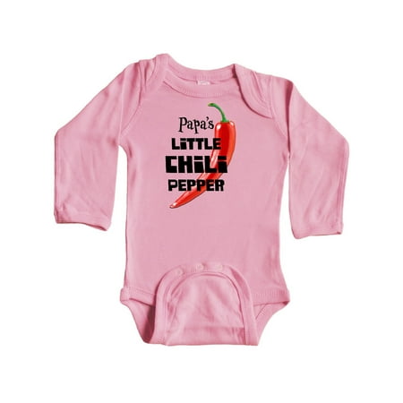 

Inktastic Papa s Little Chili Pepper Gift Baby Boy or Baby Girl Long Sleeve Bodysuit