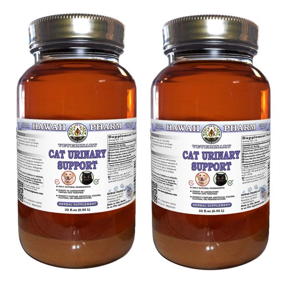 Cat Urinary Support, VETERINARY Natural Alcohol-FREE Liquid Extract, Pet Herbal Supplement 2x32 oz
