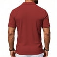 thumbnail image 7 of KLHDSF Men's Knit Polo Shirts Casual Short Sleeve Button Down Polo Shirt Classic Golf Shirts Wine XXXL, 7 of 7