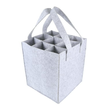Felt Wine Storage Tote 9 Bottle Bag Divided Party