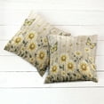 thumbnail image 4 of Ambesonne Rustic Throw Pillow Cover Pack of 2, Cottagecore Sunflower Vibes, 2 Pcs-40"x40", Dark Green and Yellow, 4 of 5