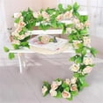 thumbnail image 4 of 9 Heads Artificial Rose Vine Garland Faux Floral Vine for Indoor Living Room Wall Pipe Home Garden Decor,Realistic Artificial Flowers,Artificial flowers仿真花, 4 of 6
