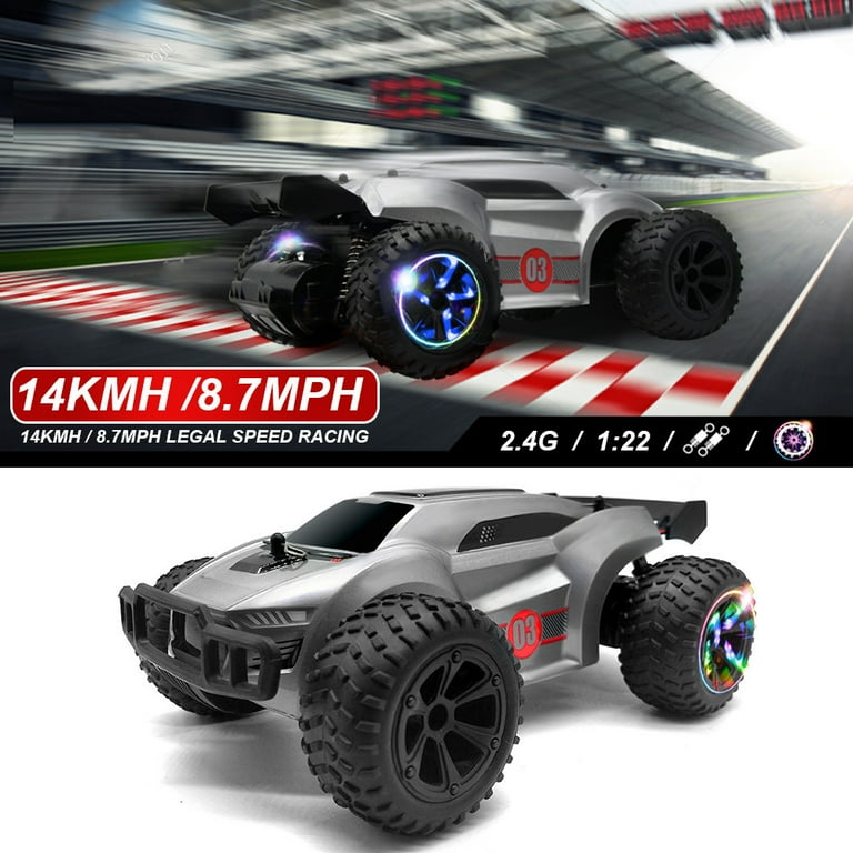 Remote Control Car 2.4GHz High Speed Rc Cars Offroad Rc Racing Car with Colorful Led Lights Electric Dirt Bikes Toy Christmas Gift for 3 4 5 6 7 8 Year Old Boys Girls Kids Walmart
