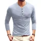 thumbnail image 4 of Playeras Manga Larga Cuello Henley Para Hombre Slim Fit 3pzs, 4 of 7