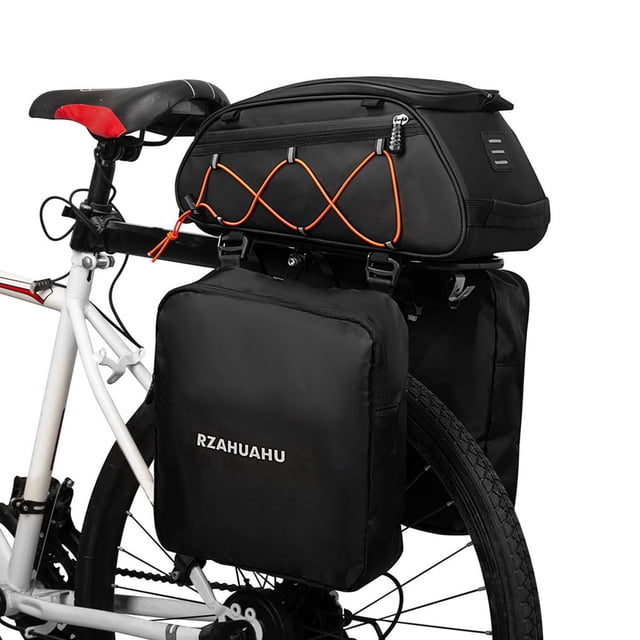 3-in-1 Bike Rack Bag Trunk Bag Waterproof Bicycle Rear Seat Bag Cooler Bag with 2