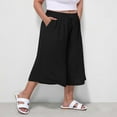 thumbnail image 4 of Womens Summer Capris New Women's Plus Size Capris Summer Casual Cropped Pants High Waisted Wide Leg Trousers with Pockets Black 4XL, 4 of 7