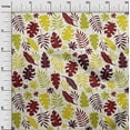 thumbnail image 2 of oneOone Coton Cambre Marron Rayé & Feuilles Bloc Robe Tissu Tissu Imprimé par la Cour 56 Pouces de Large, 2 of 4