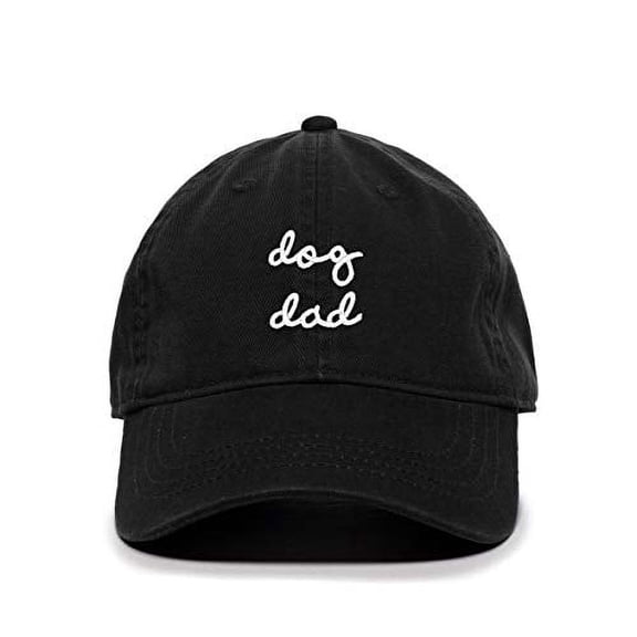 Tech Design Dog Dad Baseball Cap Embroidered Cotton Adjustable Dad Hat Black