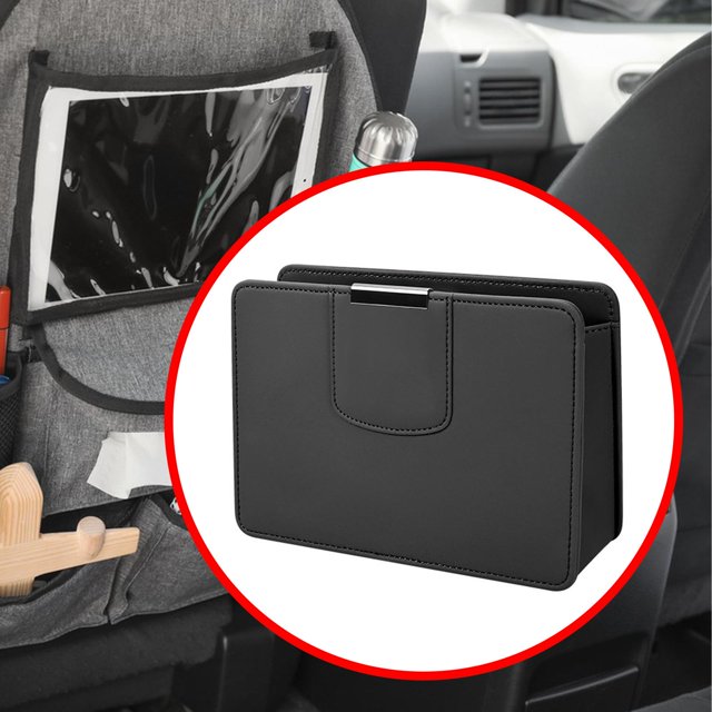 Caja de almacenamiento lateral para puerta de coche, accesorio organizador Universal para teléfono, llaves, tarjetas, contenedor, cubo de basura para Negro