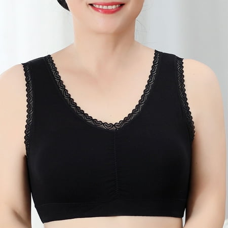 Juslio Minimizer Bras for Women Full Coverage Athletic Wirefree Breathable Solid Vest Breasted Bra