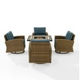 thumbnail image 5 of Bradenton 5Pc Swivel Rocker Conversation Set W/Fire Table Navy/Weathered Brown - Tucson Fire Table & 4 Swivel Rockers, 5 of 19