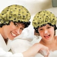 thumbnail image 6 of Shower Caps,Yellow Cute Hedgehog Waterproof Shower Cap for Women 4 Pieces,Double Reusable Hair Cover for Shower PEVA Elastic Stretch Hem, 6 of 7
