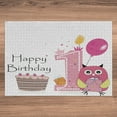 thumbnail image 3 of Ambesonne 1st Birthday Jigsaw Puzzle, First Birthday Cake, Heirloom-Quality Fun Activity for Family Durable Cardboard, 1000 pcs, Brown Hot Pink and Pink, 3 of 5