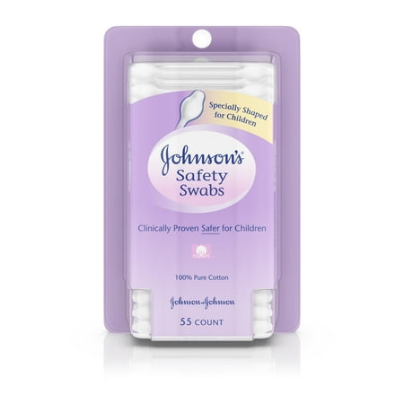 - Johnson’s Baby Safety Ear Swabs Made with Non-Bleached Cotton, 55 ct