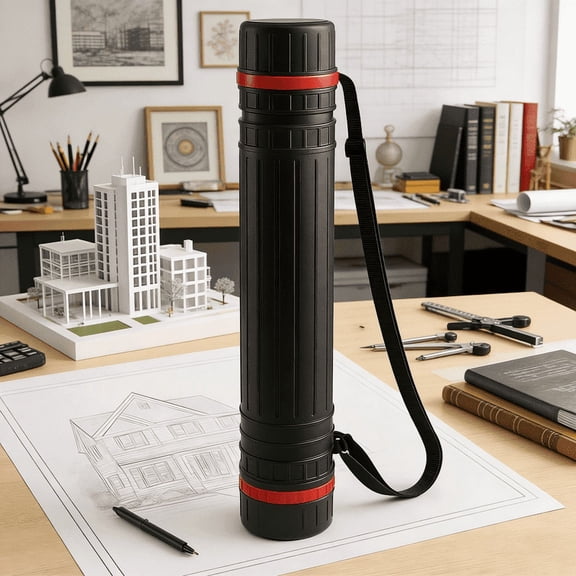 StarQualityBargain Telescoping Poster Tube 25 to 43 Inches, Extendable with Shoulder Strap, Blueprint and Artwork Storage