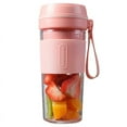 thumbnail image 1 of Mini taza de jugo para el hogar, exprimidor eléctrico portátil portátil, taza de jugo USB rosa (4 cuchillas), 1 of 5