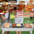 thumbnail image 5 of Portable Charcoal Grill, Foldable Barbecue Grill, 39 x 12x 28" Stainless Steel BBQ Grill for Outdoor Cooking Camping Hiking Picnic Garden Beach Party (Large), 5 of 9
