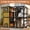 Brown 14A, variant on Spacious Outdoor Wooden Dog Kennel with Porch for Large Breeds, 66.9L x 43.3W x 32.7H Inches, Yellow Brown Metal & Wood Dog House