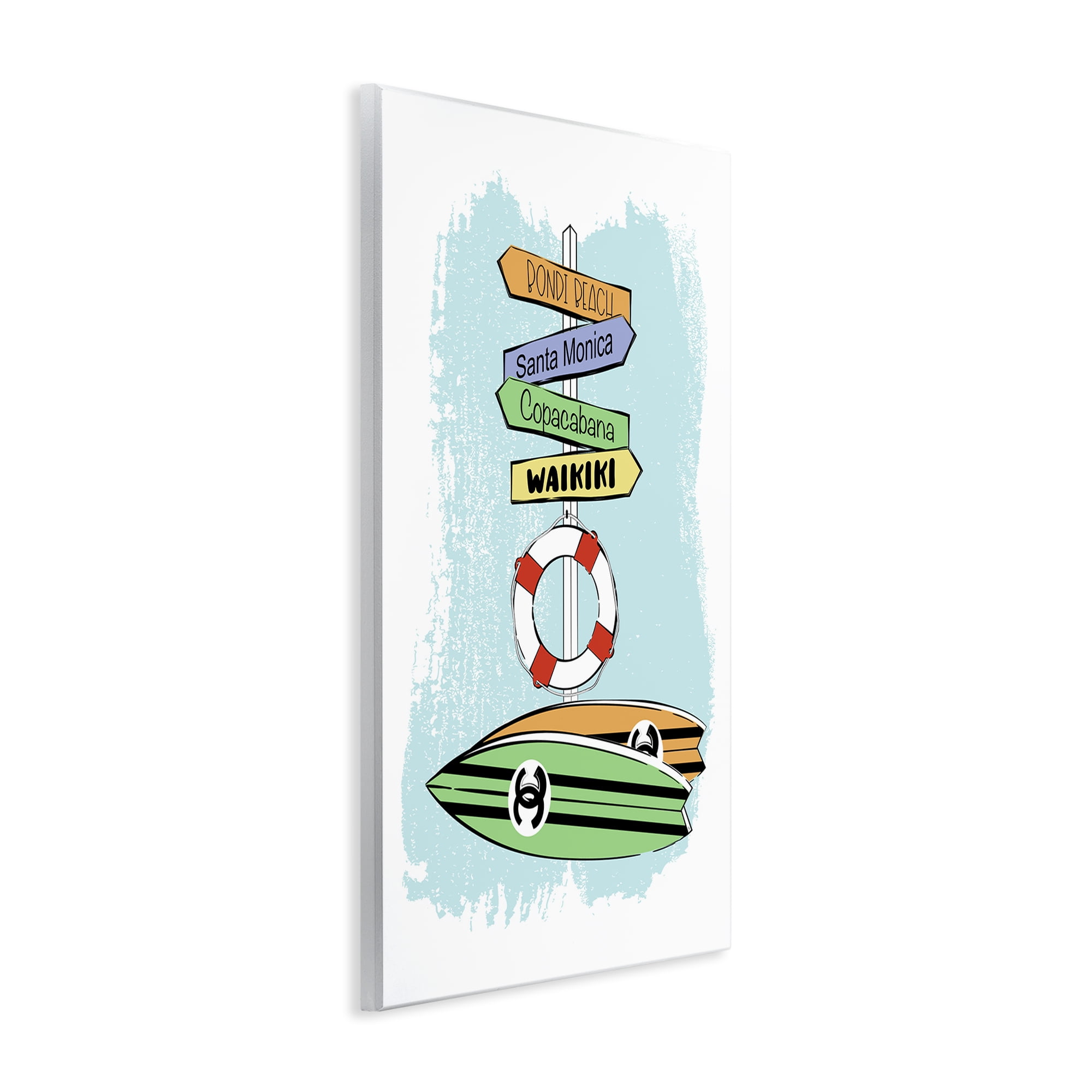 Stupell Industries Glam Surfboards & Sign Coastal Painting Unframed Art Print Wall Art, 13 x 19