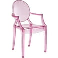 thumbnail image 3 of Hawthorne Collections 18.5" Contemporary Plastic Dining Chair in Pink (Set of 2), 3 of 5