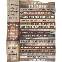 Gifts for Brother Blanket, Brother Gifts from Sister, Gifts for Brother Blanket- Big Brother Gift - Brother Gifts - to My Brother Throw Blanket Birthday Graduation Gifts for Brother Adult 60"x 50"