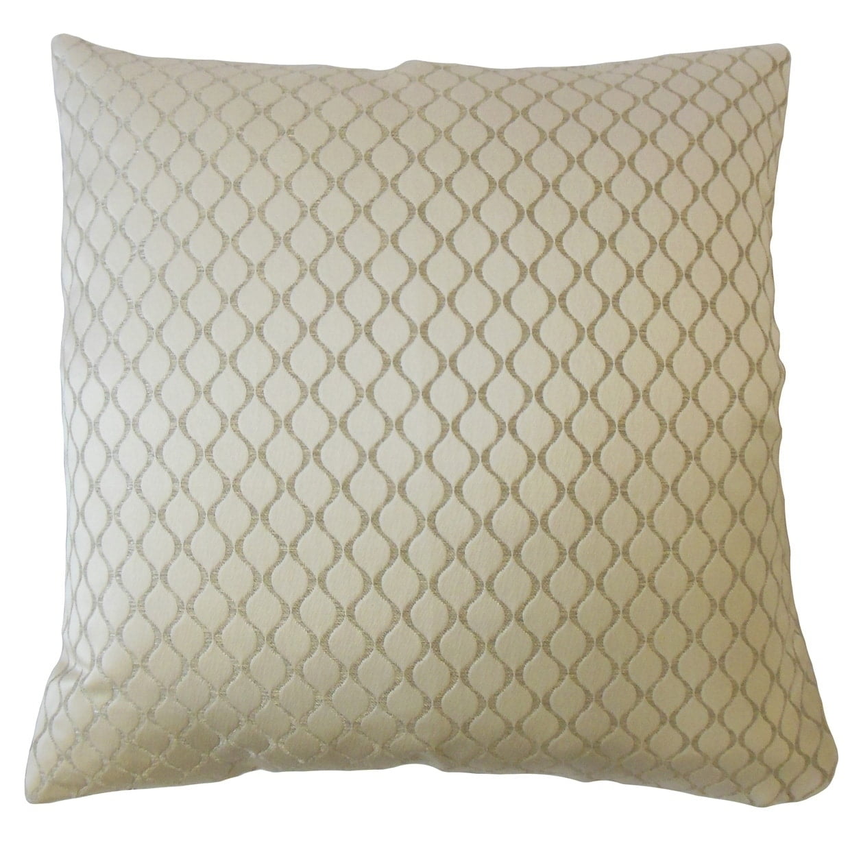 The Pillow Collection Quirijn Solid Throw Pillow Ivory 22 x 22