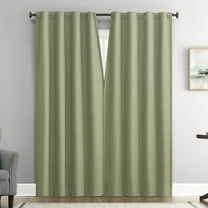 Open Box Sun Zero Vance 2-Piece Magnetic Closure 100% Blackout Back Tab Curtain Panel Pair, 37"x63", Sage Green