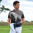 thumbnail image 2 of Kdxio Monochrome Leopard Horse Print Men's Short Sleeve Polo Shirt,Midweight Men's Shirt-Large, 2 of 5