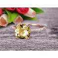 thumbnail image 4 of 7mm Cushion Cut 1.80 Carat Champagne Diamond Moissanite Engagement Ring Anniversary Gift 10k Rose Gold Curved Basket Under, 4 of 5
