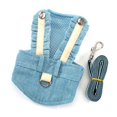 thumbnail image 4 of Pet Vest Harness Leash, Button Design Adjustable Soft Pet Harness Leash Breathable Mesh  for Walk Dark Green Rabbit,Light Blue Jeans,Cherry Red, 4 of 8