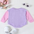 thumbnail image 3 of Baby Fall Romper Casual Long Sleeve Contrast Color Waffle Bodysuit, 3 of 8