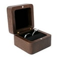 thumbnail image 2 of Soumake Ring Box Square Portable Wood Vintage Design Earring Box for Wedding, 2 of 8