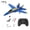Blue - 2 Battery, variant on Remote Control F-18 Fighter Jet RC Plane, 2-Channel Fixed-Wing EPP Foam Glider with LED Lights, Dual 716 Motors, 6-Axis Gyro for Adults Beginners