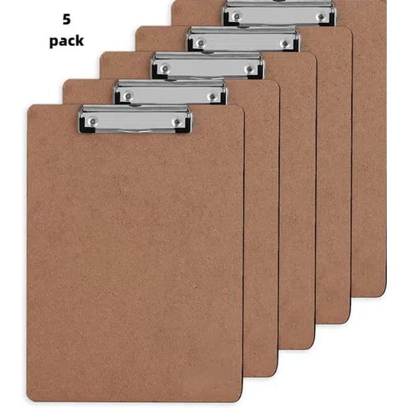 Clipboards, PANDRI 6 Pack Hardboard Office Clipboards, Low Profile Clip, Clip Boards 8.5x11 Standard Letter Size, Classroom Supplies, ECO Friendly